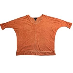 Lane Bryant Size 14/16 Shirt Dolman Short Sleeves Salmon Peach Burnout Top Tunic